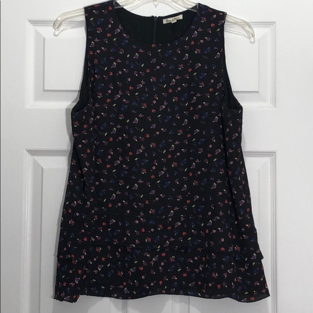 Emma & Olivia Black Floral Tank